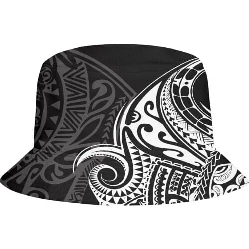 Women Summer Bucket Caps Personalized Double Sided Fisherman Hat Folding Custom Logo black white print sun Hats Factory Outlet