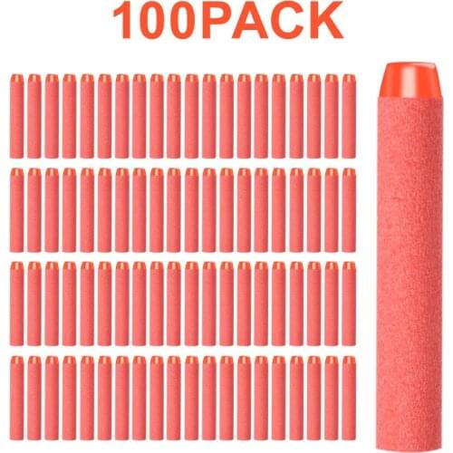 100PCS For Nerf Bullets Soft Hollow Hole Head 7.2cm Refill Darts Toy Gun Bullets for Nerf Kid Children Gift Toy Gun Accessories