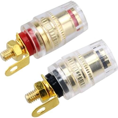 2PCS M4*33 Banana Connector 4mm Thread Amplifier Speaker Spade Terminal Binding Post Banana Plug Socket Connector 33MM
