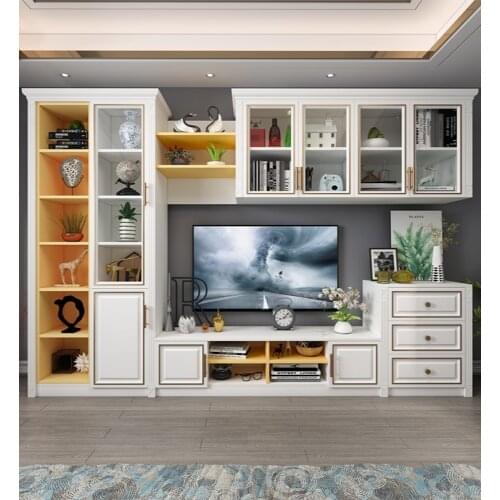 TV cabinet Modern minimalist combination wall Background wall Multi-functional luxury TV cabinet coffee table