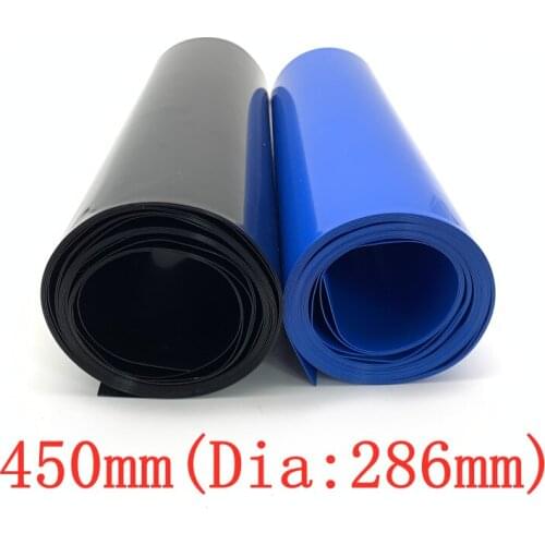 Width 450mm PVC Heat Shrink Tube Dia 286mm Lithium Battery Insulated Film Wrap Protection Case Pack Wire Cable Sleeve Colorful
