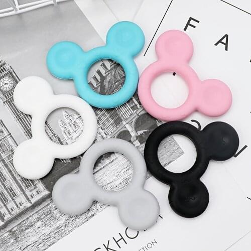 TYRY.HU1pcs Cartoon Mickey silicone Teether Baby Teething Animal Rodent DIY Baby Teething Necklace Toy Food Grade Silicone beads