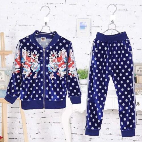 Spring New Korean Style Polka Dot Fashion Boys Clothing Sets Long Sleeve Dress Casual Clothing Sets 2461