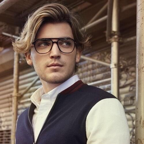 Vintage glasses frames in New York Large square glasses young people eyewear pilot Classic glasses Double bridge optical glasses