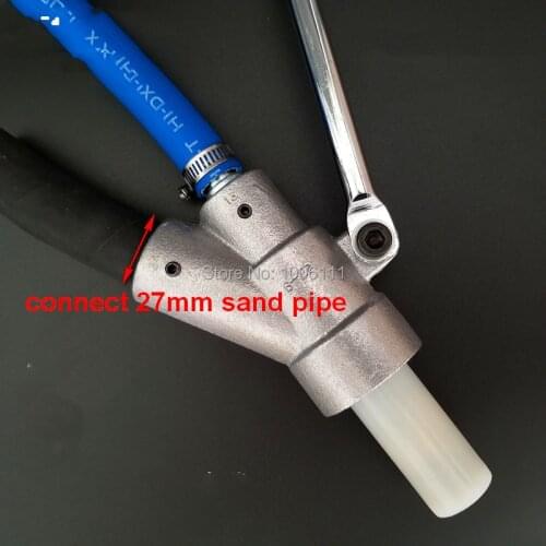 High Flow Boron Carbide Sandblasting Gun Head For Automatic Sandblasting Machine, Connect 27mm Sand Pipe