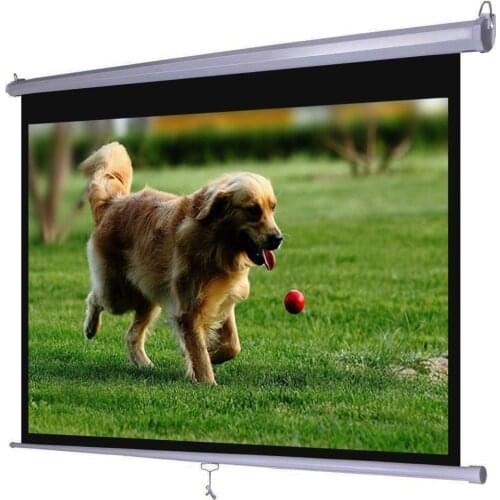 100 Inch 16:9 Matte White Manual Pull Down Projector Screen Home Cinema
