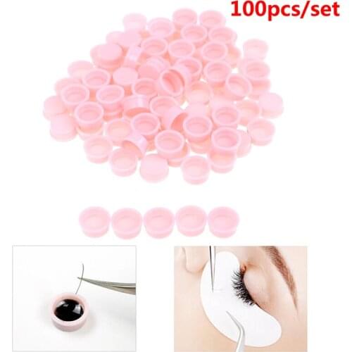 100Pcs Plastic Stand Flowering For Eyelashes Extension Makeup Tools Disposable Eyelashes Blossom Cup Eyelashes Glue Holder