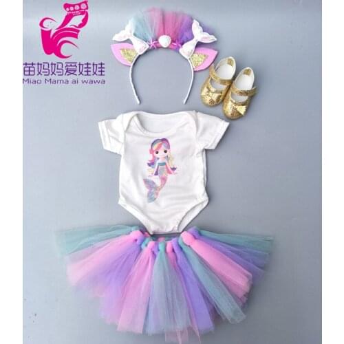 2019 New Arrival 40cm Doll Clothes for 43cm Baby Doll Dress Set for 17 Inch Babies Doll Mermaid Dress