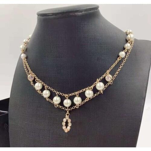 2020 Hot Brand Fashion Jewelry Women Vintage Pearls Chain Pendants Pearls Chain Necklace Party Fine Fashion Jewelry