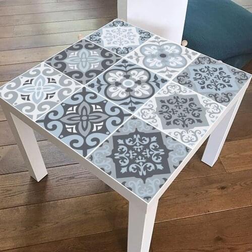 55*55CM Mediterranean Pattern Style Table Sticker Self-adhesive Wallpaper Renovation of Furniture Desktop Decoration Accessories