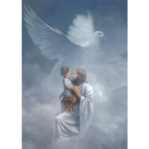 5D DIY Diamond Painting Religion Diamond Painting Cross Stitch Religious Jesus Church Needlework Home Decorative