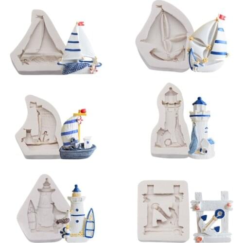 8 Models/ocean Sailboat/anchor Shape Chocolate Fudge Silicone Mold DIY Baking Cake Decoration Accessories Resin Mold