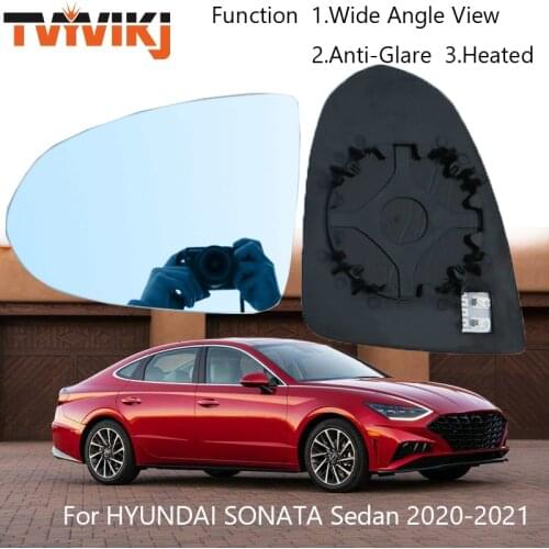 TVYVIKJ side rearview mirror blue glass lens For HYUNDAI SONATA Sedan 2020-2021 wide angle view anti glare door mirror