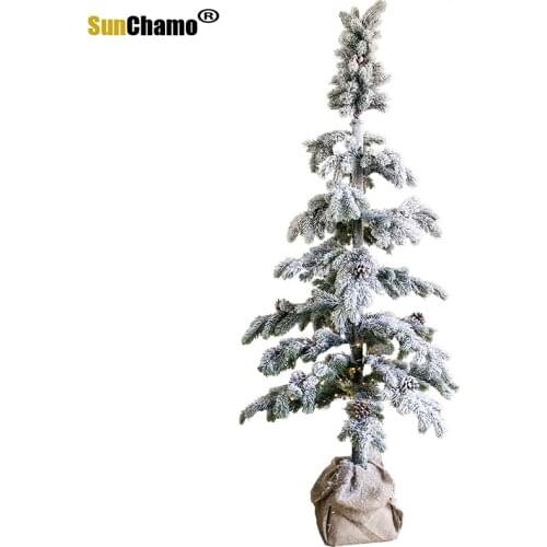 Large Christmas Tree Cedar Snow Scenery Bonsai Display Window Prop Cafe Restaurant Holiday Atmosphere Snowman Christmas Tree