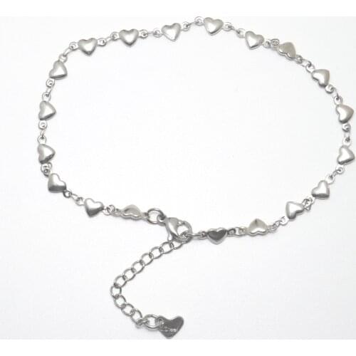 304 Stainless Steel Anklet For Women Heart Beach Foot Jewelry Leg-Chain Anklet Bracelets on the leg Fashion Accessories, 1 Piece