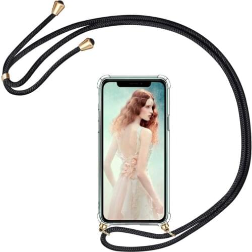 Strap Cord Chain Case for Xiaomi Redmi Note 10 Pro 9 9A POCO X3 NFC Crossbody Necklace Lanyard Shockproof Transparent Cover