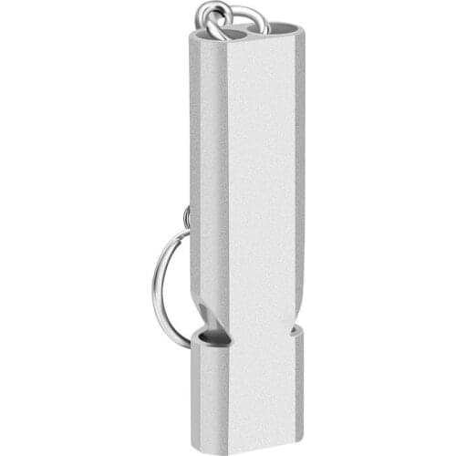 Double Pipe High Decibel Aluminum Alloy Outdoor Emergency Survival Whistle Keychain Cheerleading Whistle Multifunction Tool