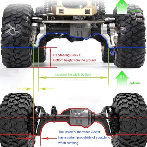 ​ Alloy Casting Complete Edition GRC G2 Aluminum Full Front and Rear Axle set Upgraded for 1/10 RC Car TRX TRX4 TRX-4