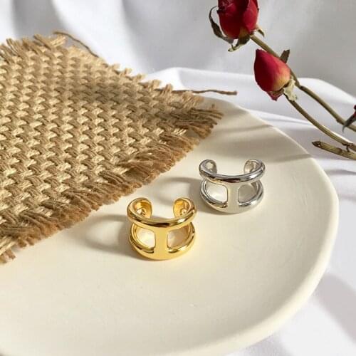 Letter H Korean Fashion Layered Silver color Rings for Women Man Open Finger Ring Female Engagement Rings Fine Jewelry