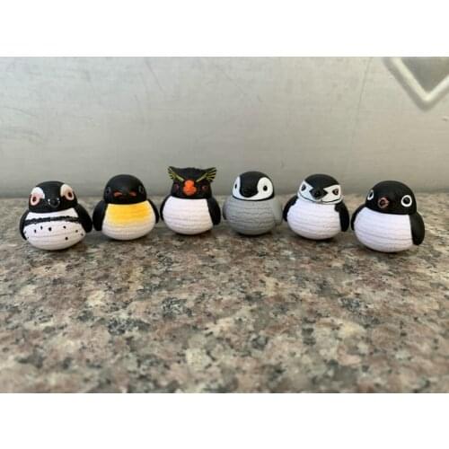 Pvc figure model toy round pengium 6pcs/set