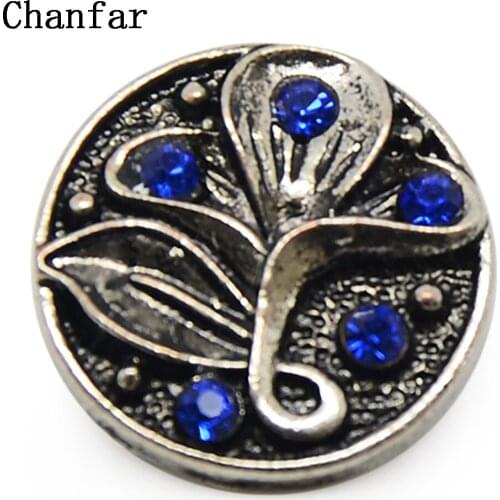 Fashion Design Rhinestone Paved Alloy Metal Snap Button Charm Women Men Jewelry