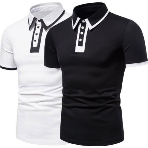 2021 Summer New Fashion European Mens Casual Short Sleeve T-shirt Personalized Lapel T-shirt