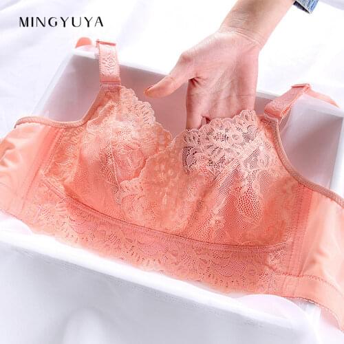 Summer New Underwear Womens Thin Large Bust Small Full Cup Large Size Bra No Steel Ring Support Gathered Bra