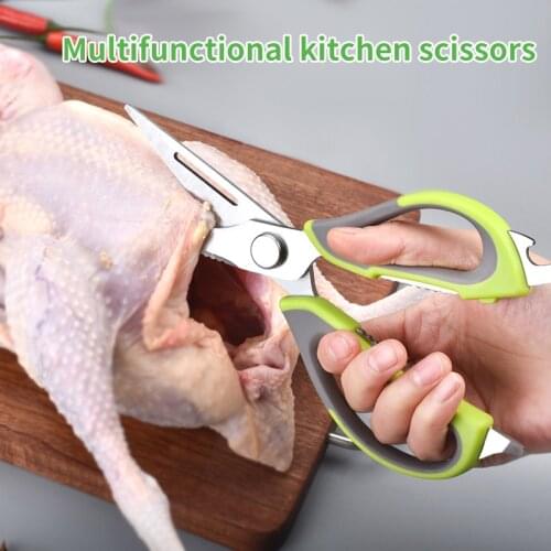 New 7-in-1 Multifunctional Stainless Steel Removable Scissors Magnetic Knife Holder Fish and Chicken Bone Cooking Kitchen Tools
