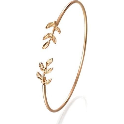 SL163 Leaf Bracelets & Bangles Fashion Open Bangle Women Cuff Bracelet Pulseiras Pulseira Feminin Tiny Jewelry 2018