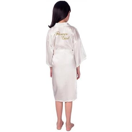 New solid girls stain silk robes flower girl kimono robes wedding brief bathrobes pajamas kids robe+belt nightdress hot sale