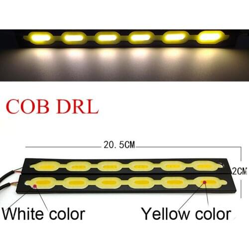 Wholesale car running light 2pcs /lot COB LED Car Running driving Light Auto headlight headlamp Lamp