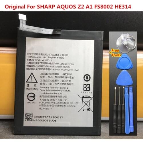 Original 3000mAh HE314 Replacement Battery For SHARP AQUOS Z2 A1 FS8002 Built-in Li-Polymer Batteries With Repair Tools