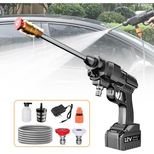 156W 12V Wireless Handheld High Pressure Car Washer Gun 4400MA Battery Powered Pressure Washer Snow Foam Lance Car Acessories