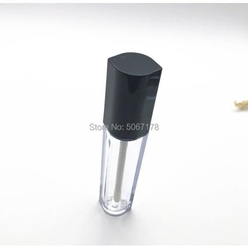 7ml Plastic Lip Gloss Tube Portable Lipstick Bottle With Black Cap DIY Empty Lipgloss Cosmetic Container 10/30/50pcs