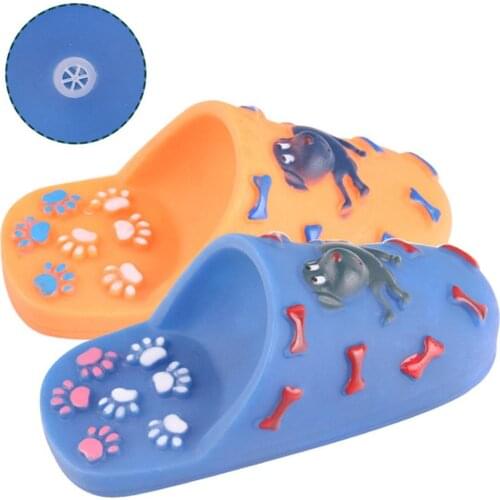 Rubber Sounding Slippers Dog Chew Squeak Toy Bite Resistant Pet Cleaning Teeth Molar Toys Puppy Interactive Training Toy