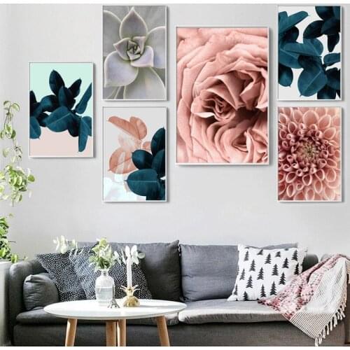 Scandinavian Botanical Print Green Plant Wall art Poster Nordic Flower decorative Canvas Painting Picture Modern Home Decor