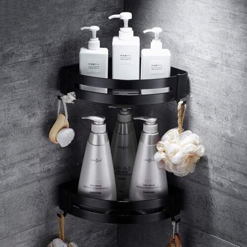 Bathroom Storage Rack Space Saving Aluminum Storage Box Rack For Home Storage Corner Holder Shower Gel Shampoo Basket
