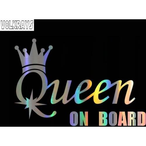 Volkrays Creative Car Sticker Queen on Board Decal Automobile Motorcycle Decoration Accessories Waterproof Decal Vinyl,15cm*9cm