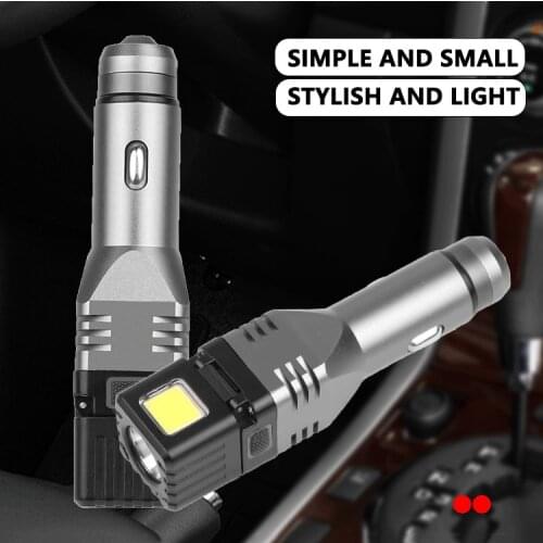 XPG COB Car Charger Usb Flashlight Portable Safety Hammer Foldable Car Rechargeable Small Flashlight Wild Survival Light Outdoor