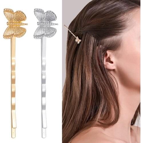 1Pc Metal Hair Clips Golden Butterflies Hairpins Grips Barrette Clamps Headdress Accessories Hair Styling Tools Accessories