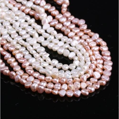 100% Natural Freeform Freshwater Cultured Pearls Beads DIY Beads for Jewelry Making DIY Strand 13 Inches Size 3mm-4mm