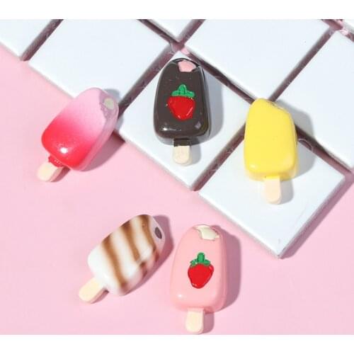 5Pcs Dollhouse Miniature 1:12 1:6 Scale Ice-cream Kitchen Food Popsicle Pretend food Dollhouse Decor for Doll Kitchen Toys