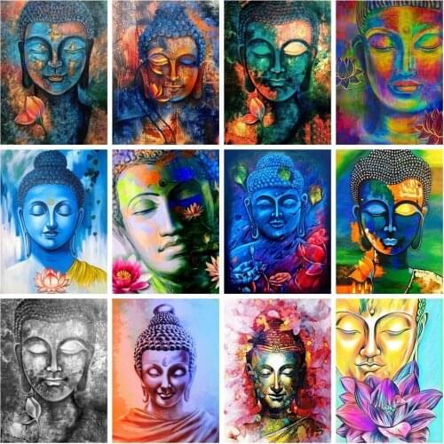 5D DIY Diamond Painting Cross Stitch Buddha Diamond Mosaic Embroidery Religion Modular Pictures Decoration For Home Wall Art