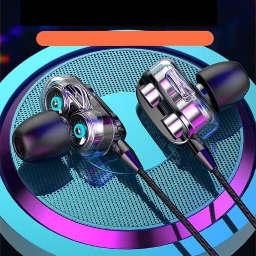 6D In-Ear Stereo High Bass Headphone In-Ear 3.5MM Wired Earphones Metal HIFI Earpiece with MIC for Xiaomi Samsung Huawei Phones