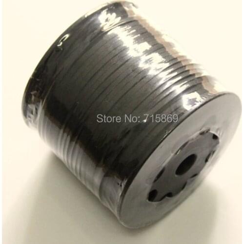 Free Ship 100 Meters 10mm Black Flat ONE SIDE Leather Flat Faux Suede Leather Cord