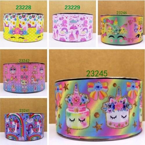 Free shipping 50 yard cartoon printed grosgrain ribbon 23246