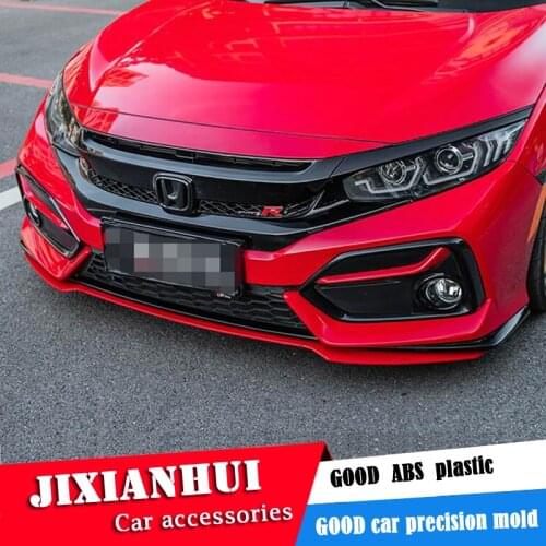 For Honda Civic Hatchback XHK Body kit spoiler 2020-2021 Civic 3DK Rear lip rear spoiler front Bumper Diffuser Bumpers Protector