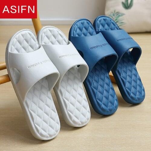 ASIFN Summer Slippers Home Slides Indoor Mens Bath Household Couple Bathroom Non-slip Women Massage Male Shoes Big Sizes