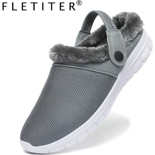 Home Slippers for Men Winter Furry Short Plush Man Slippers Non Slip Bedroom Women Slippers Couple Soft Indoor Shoes Male