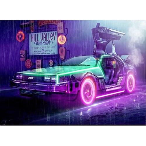 Back To The Future Poster Car Movies 5D Diy Diamond Painting Full Square Diamond Embroidery Mosaic Rhinestone Picture Home Decor